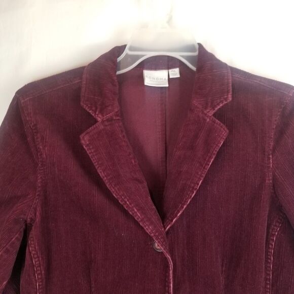SONOMA " LIFE &STYLE" PETITE STRETCH SIZE PXL. BURGANDY. COTTON, SPANDEX BLAZER - Picture 10 of 15